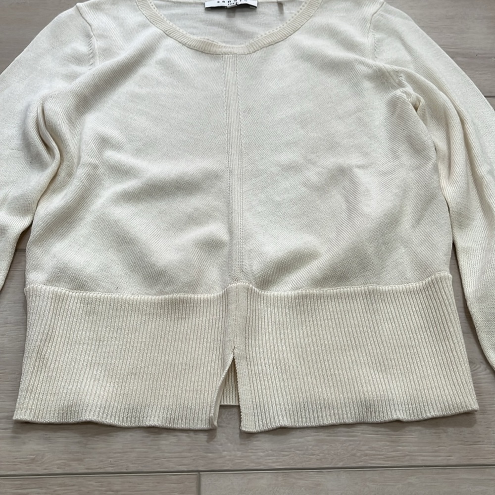 Sandro Off-White Crew Neck Sweater - Picture 6 of 15